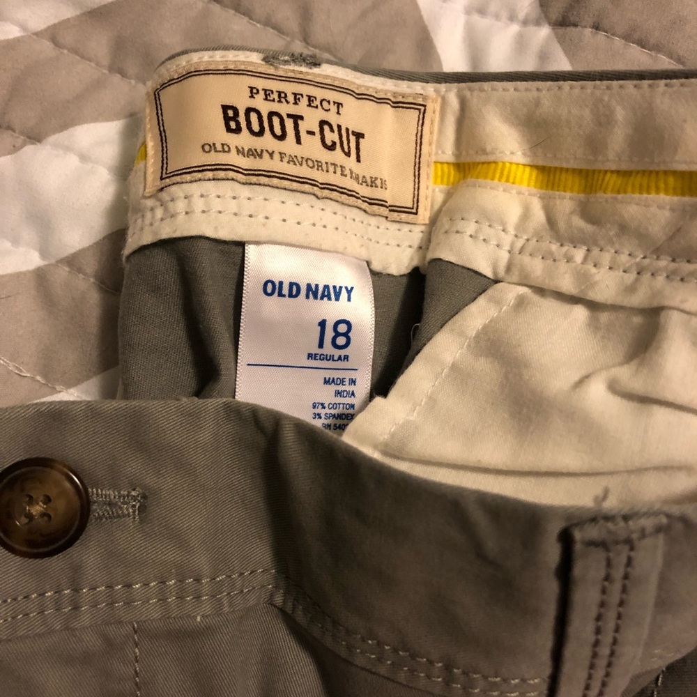 NWT 18R Boot Cut Gray Khaki Pants